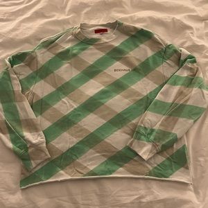 ECKHAUS LATTA SWEATSHIRT - GREEN LATTICE - SIZE M